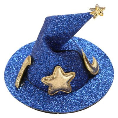 Halloween Mini Sorcière Chapeau Pince à cheveux paillettes poudre Star Moon Festival Barrettes